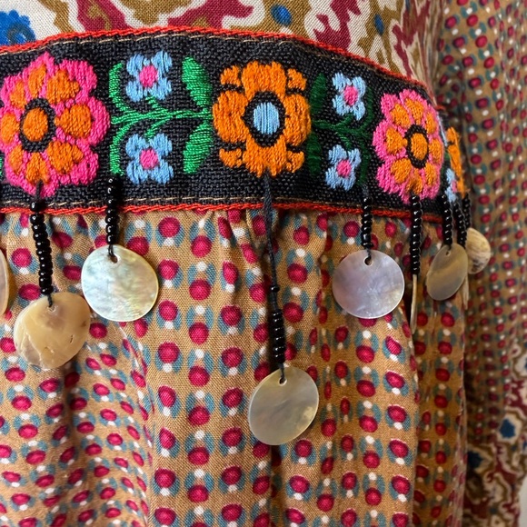 Umgee printed baby doll tunic embroidered sequin trim size Small - Picture 12 of 13